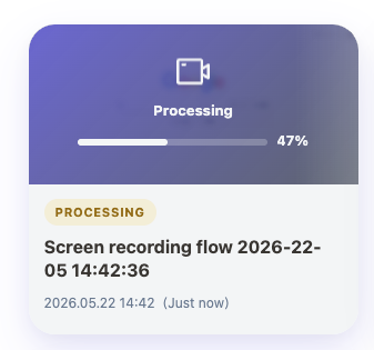 Wait while the recording is parsed into a Flow